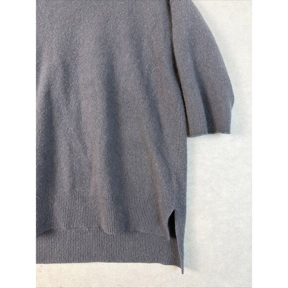 Neiman Marcus Cashmere Sweater Lg Grey 100% Cashmere Quiet Luxury Drop Tail Hem - Picture 4 of 10